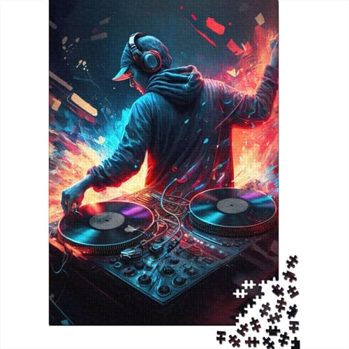 Puzzle für Erwachsene Neon-DJ-Puzzle für Erwachsene 1000 Teile Holzpuzzle für Erwachsene und Jugendliche ab 12 Jahren Lernspiele für Erwachsene 1000 Teile (75 x 50 cm) von wuzihanptpt