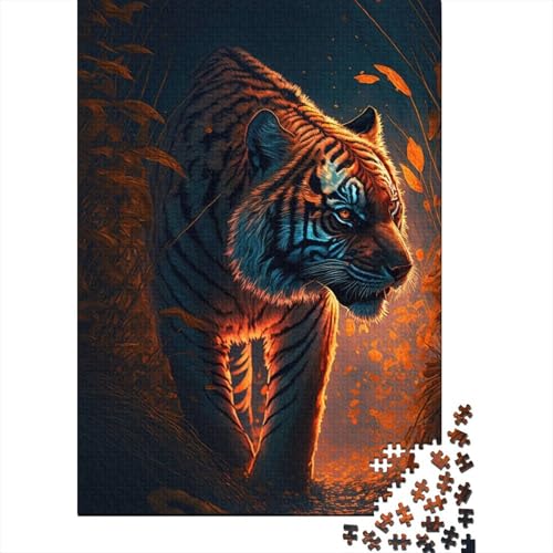 Puzzle für Erwachsene Neontiger 1000-teiliges Puzzle Holzpuzzle für Erwachsene und Jugendliche ab 12 Jahren Lernspielzeug Familienspiele 1000 Teile (75 x 50 cm) von wuzihanptpt