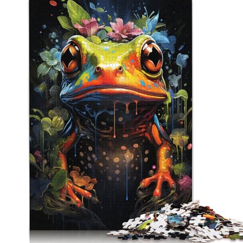 Puzzle für Erwachsene Psychedelischer bunter Frosch 1000 Teile Puzzle für Erwachsene Geschenke Holzpuzzle für Kinder ab Jahren Lernspiel Herausforderungsspielzeug 1000 Teile (75 x 50 cm) von wuzihanptpt