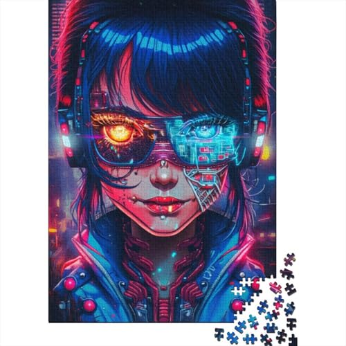 Puzzle für Erwachsene Roboter-Mädchen 300 Teile Puzzle aus Holz Puzzle für Erwachsene Teenager ab 12 Jahren Lernspiel 300 Teile (40 x 28 cm) von wuzihanptpt