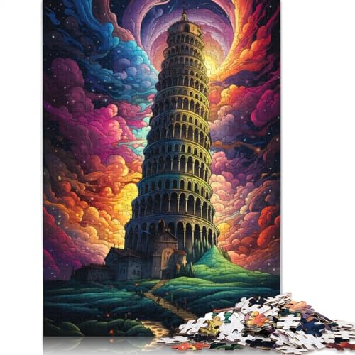 Puzzle für Erwachsene Schiefer Turm von Pisa Italien Puzzle 1000 Teile für Erwachsene Holzpuzzle für Erwachsene und Kinder ab Jahren Familienpuzzlespiel 1000 Teile (75 x 50 cm) von wuzihanptpt