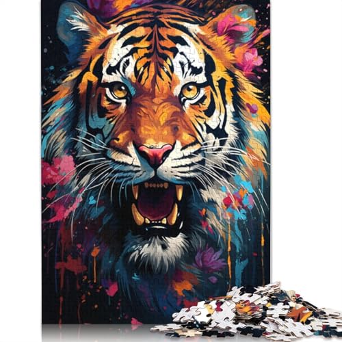 Puzzle für Erwachsene Sternenhimmel-Malerei Tiger 1000 Teile Puzzle für Erwachsene und Familien Holzpuzzle Lernspiel 1000 Teile (75 x 50 cm) von wuzihanptpt