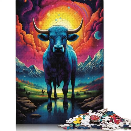 Puzzle für Erwachsene Symphony Cow 1000 Teile Puzzle aus Holz für Erwachsene und Kinder ab Jahren Herausforderungsspielzeug 1000 Teile (75 x 50 cm) von wuzihanptpt