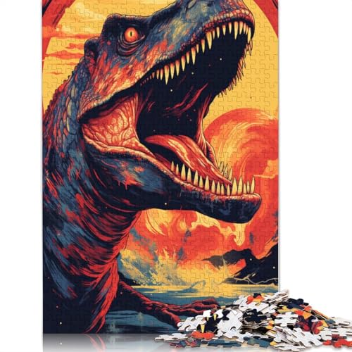 Puzzle für Erwachsene Tyrannosaurus Rex und Sonnenuntergangsozean 1000 Teile Puzzle für Erwachsene Papierpuzzle für Erwachsene Geschenke für Erwachsene Heimdekoration Puzzlespielzeug von wuzihanptpt