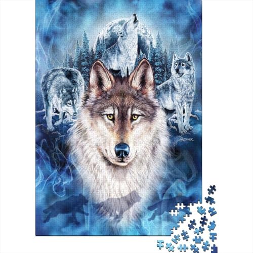 Puzzle für Erwachsene Wolf 300 Teile Puzzle aus Holz Puzzle für Erwachsene Teenager ab 12 Jahren Lernspiel 300 Teile (40 x 28 cm) von wuzihanptpt