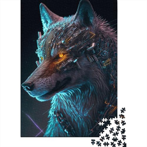 Puzzle für Erwachsene Wolf Cyber 300-teiliges Puzzle Holzpuzzle für Erwachsene und Jugendliche ab 12 Jahren Heimdekoration Puzzle 300 Teile (40 x 28 cm) von wuzihanptpt