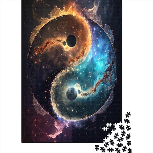 Puzzle für Erwachsene Yin-Yang-Symbol 1000 Teile Puzzle aus Holz für Erwachsene Teenager ab 12 Jahren Lernspiel 1000 Teile (75 x 50 cm) von wuzihanptpt