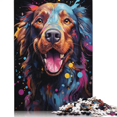 Puzzle für Erwachsene bunt psychedelisch für Hunde Puzzle für Erwachsene 1000 Teile Holzpuzzle für Erwachsene und Kinder ab Alter Heimkunstdekor 1000 Teile (75 x 50 cm) von wuzihanptpt