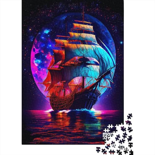 Puzzle für Erwachsene bunte Segelboote 300 Teile Puzzle aus Holz für Erwachsene Teenager ab 12 Jahren Lernspiel 300 Teile (40 x 28 cm) von wuzihanptpt