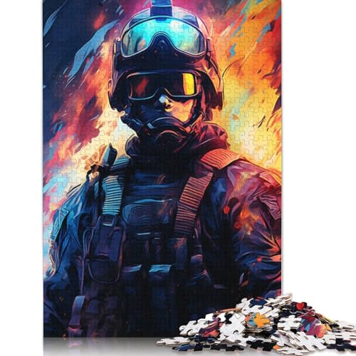 Puzzle für Erwachsene farbenfrohe Psychedelia von Soldier Synthwave Puzzle für Erwachsene 1000 Teile Papierpuzzle für Erwachsene und Kinder ab 10 Jahren Denksportspiel 1000 Teile (38 x 26 cm) von wuzihanptpt