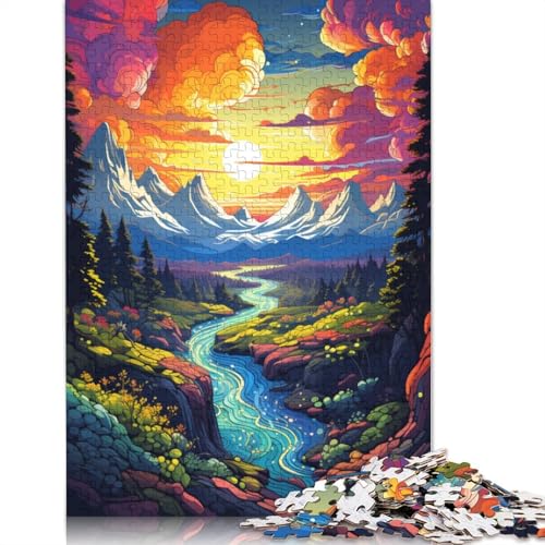 Puzzle für Erwachsene farbenfrohe psychedelische Schönheitslandschaft 1000 Teile Puzzle aus Papier Puzzle für Teenager und Kinder Familienspaß Puzzle 1000 Teile (38 x 26 cm) von wuzihanptpt