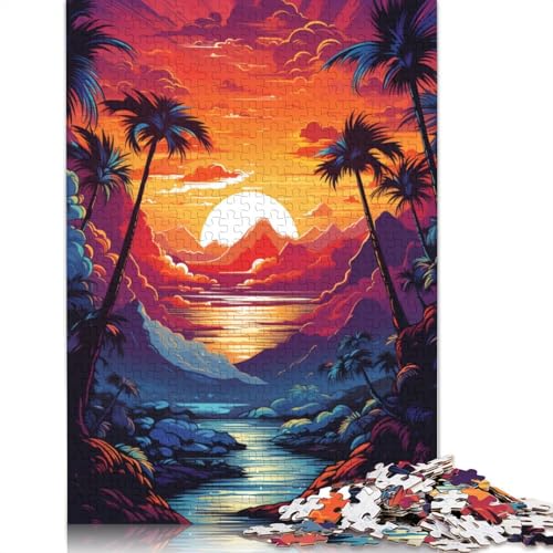 Puzzle für Erwachsene farbenfrohe psychedelische Schönheitslandschaft Puzzle für Erwachsene 1000 Teile Papierpuzzle für Erwachsene und Kinder ab 10 Jahren Denksportspiel 1000 Teile (38 x 26 cm) von wuzihanptpt