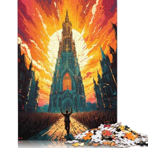 Puzzle für Erwachsene farbenfrohe und psychedelische Kathedrale Unserer Lieben Frau von den Ameisen 1000-teiliges Puzzle Holzpuzzle für Erwachsene und Kinder ab Jahren Staycation Zeit totschlagen von wuzihanptpt