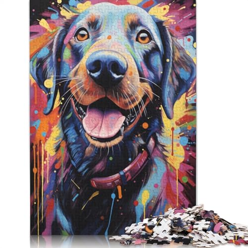 Puzzle für Erwachsene farbenfrohes psychedelisches Dackel-Puzzle für Erwachsene 1000 Teile Holzpuzzle für Teenager und Kinder Spielspielzeug für Erwachsene 1000 Teile (75 x 50 cm) von wuzihanptpt