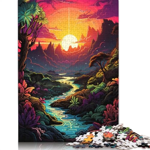 Puzzle für Erwachsene farbenfrohes psychedelisches Dschungel-Puzzle für Erwachsene 1000 Teile Papierpuzzle für Erwachsene und Kinder ab 10 Jahren Geschenk zum Geburtstag 1000 Teile (38 x 26 cm) von wuzihanptpt