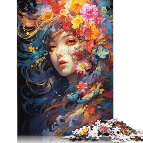 Puzzle für Erwachsene farbenfrohes psychedelisches Fantasy-Anime-Mädchen Puzzle für Erwachsene 1000 Teile Papierpuzzle für Erwachsene und Kinder ab 10 Jahren Geschenk zum Geburtstag von wuzihanptpt