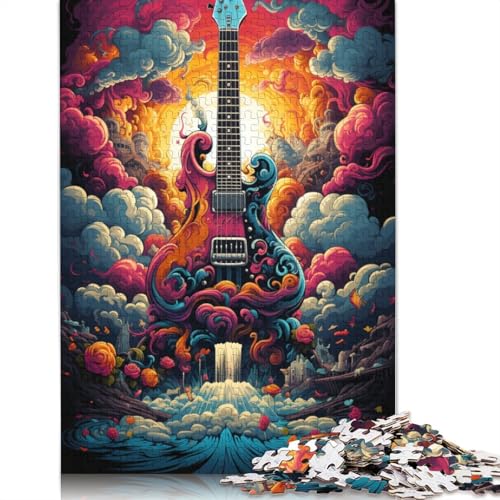 Puzzle für Erwachsene farbenfrohes psychedelisches Gitarren-Puzzle für Erwachsene 1000 Teile Papierpuzzle für Erwachsene und Kinder ab einem Alter von 10 Jahren Heimkunstdekor 1000 Teile (38 x 26 cm) von wuzihanptpt