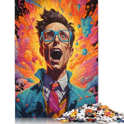 Puzzle für Erwachsene farbenfrohes psychedelisches Mann-Puzzle für Erwachsene 1000 Teile Papierpuzzle für Erwachsene und Kinder ab einem Alter von 10 Jahren Heimkunstdekor 1000 Teile (38 x 26 cm) von wuzihanptpt