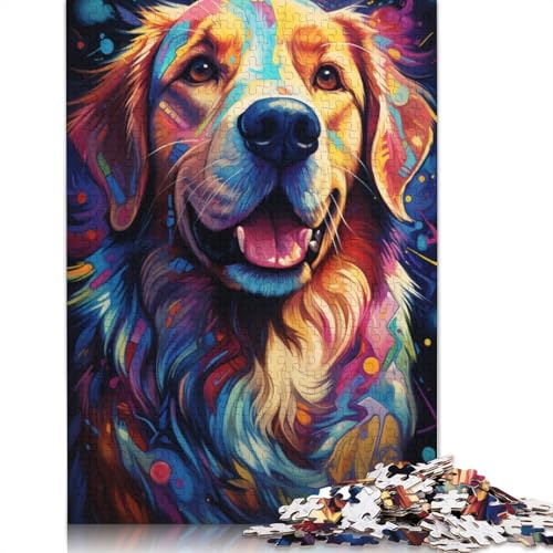 Puzzle für Erwachsene farbenfrohes psychedelisches Motiv für Hunde 1000 Teile Holzpuzzle für Kinder ab Jahren Lernspiel 1000 Teile (75 x 50 cm) von wuzihanptpt