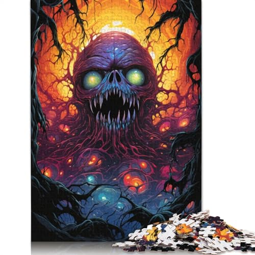 Puzzle für Erwachsene farbenfrohes psychedelisches Spinnen-Puzzle für Erwachsene 1000 Teile Holzpuzzle für Teenager und Kinder Spielspielzeug für Erwachsene 1000 Teile (75 x 50 cm) von wuzihanptpt