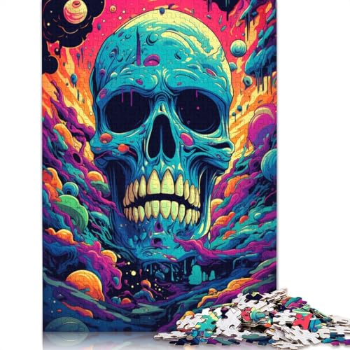 Puzzle für Erwachsene farbenfrohes psychedelisches Totenkopf-Puzzle 1000 Teile Puzzle für Erwachsene und Kinder Papierpuzzle für Erwachsene und Kinder Lernspiel Herausforderungsspielzeug von wuzihanptpt