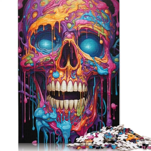 Puzzle für Erwachsene farbenfrohes psychedelisches Totenkopf-Puzzle für Erwachsene 1000 Teile Papierpuzzle für Erwachsene und Kinder ab einem Alter von 10 Jahren Heimkunstdekor von wuzihanptpt