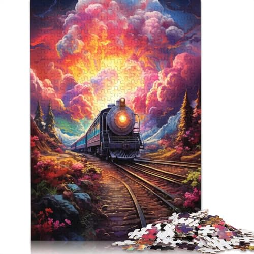 Puzzle für Erwachsene farbenfrohes psychedelisches Zug-Puzzle für Erwachsene 1000 Teile Papierpuzzle für Erwachsene und Kinder ab einem Alter von 10 Jahren Heimkunstdekor 1000 Teile (38 x 26 cm) von wuzihanptpt