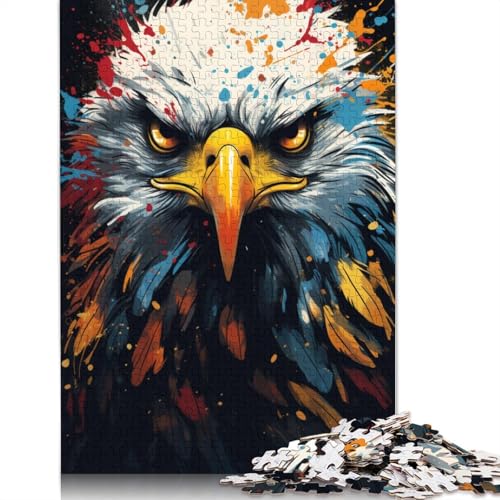 Puzzle für Erwachsene farbenfrohes psychedelisches amerikanisches Adler-Puzzle für Erwachsene 1000 Teile Papierpuzzle für Erwachsene und Kinder ab 10 Jahren Denksportspiel 1000 Teile (38 x 26 cm) von wuzihanptpt