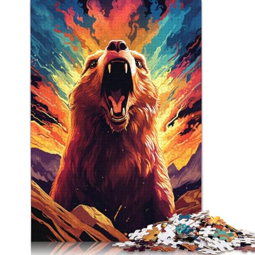 Puzzle für Erwachsene farbiges Murmeltier-Puzzle für Erwachsene 1000-teiliges Holzpuzzle für Erwachsene und Kinder ab 10 Jahren Denksportspiel 1000 Teile (75 x 50 cm) von wuzihanptpt