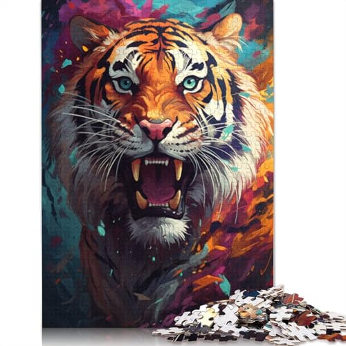 Puzzle für Erwachsene geheimnisvoller Tiger 1000 Teile Puzzle aus Holz für Erwachsene und Kinder ab Jahren herausforderndes Spielzeug 1000 Teile (75 x 50 cm) von wuzihanptpt