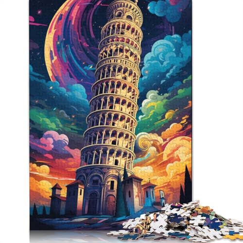 Puzzle für Erwachsene mit 1000 Teilen „Schiefer Turm von Pisa Italien“ Puzzle für Kinder Holzpuzzle Lernspiel Herausforderungsspielzeug 1000 Teile (75 x 50 cm) von wuzihanptpt