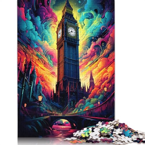 Puzzle für Erwachsene mit 1000 Teilen Big Ben Britisches Puzzle für Erwachsene Holzpuzzle Lernspiele für Erwachsene und Kinder 1000 Teile (75 x 50 cm) von wuzihanptpt