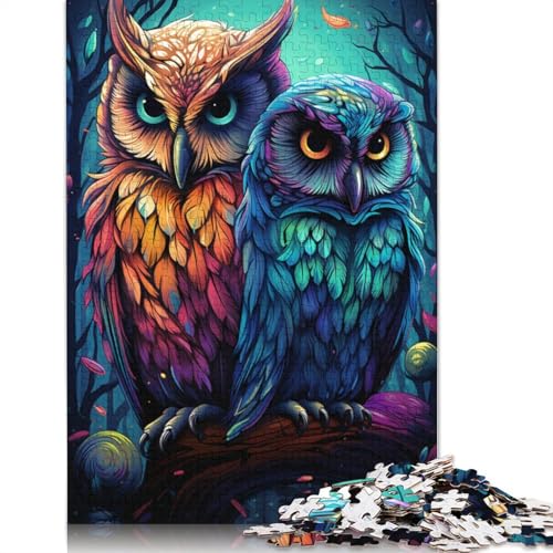 Puzzle für Erwachsene mit 1000 Teilen Fantasie-Puzzle Bunte Eule Puzzle für Erwachsene Holzpuzzle Spielzeug Wanddekoration 1000 Teile (75 x 50 cm) von wuzihanptpt