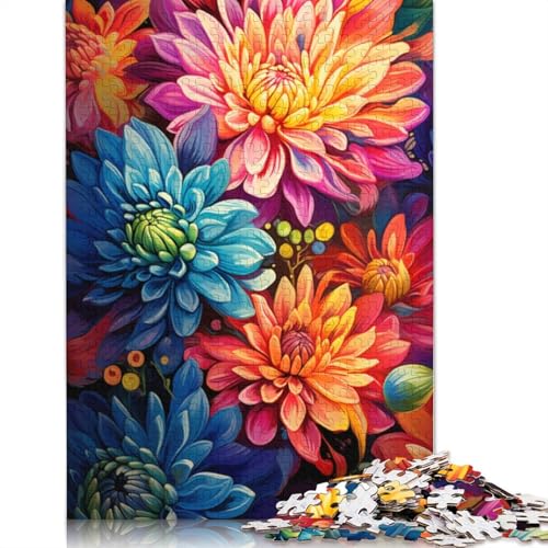 Puzzle für Erwachsene mit 1000 Teilen Fantasie-Puzzle mit bunten Blumen Puzzle für Erwachsene Holzpuzzle Spielzeug Wanddekoration 1000 Teile (75 x 50 cm) von wuzihanptpt