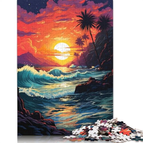 Puzzle für Erwachsene mit 1000 Teilen Fantasie-Strand bei Sonnenuntergang Puzzle für Erwachsene Papierpuzzle Spielzeug Wanddekoration 1000 Teile (38 x 26 cm) von wuzihanptpt