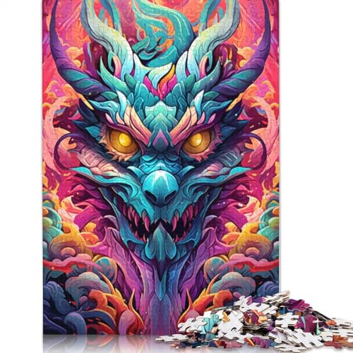 Puzzle für Erwachsene mit 1000 Teilen Farbiges Drachenpuzzle für Erwachsene Papierpuzzle Spielzeug Wanddekoration 1000 Teile (38 x 26 cm) von wuzihanptpt