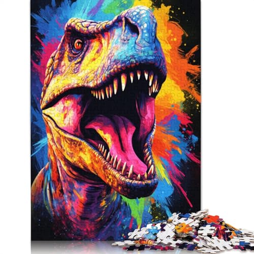 Puzzle für Erwachsene mit 1000 Teilen Gemälde von bunten Dinosauriern Puzzle für Erwachsene Papierpuzzle Spielzeug Wanddekoration 1000 Teile (38 x 26 cm) von wuzihanptpt