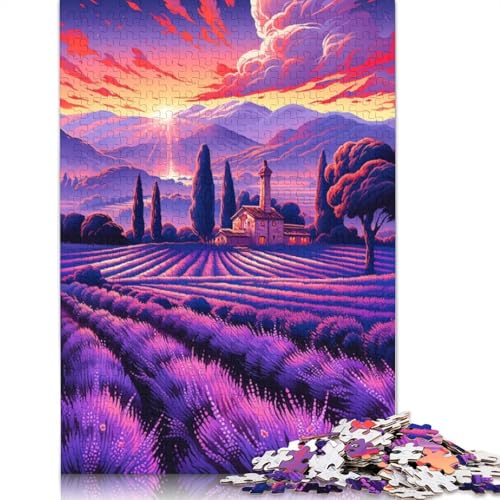 Puzzle für Erwachsene mit 1000 Teilen Lavendelfelder in der Provence Frankreich Puzzle für Erwachsene Papierpuzzle Spielzeug Wanddekoration 1000 Teile (38 x 26 cm) von wuzihanptpt