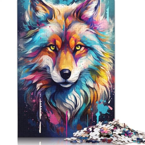 Puzzle für Erwachsene mit 1000 Teilen Puzzle Malerei Farbfuchs Puzzle für Erwachsene Holzpuzzle Spielzeug Wanddekoration 1000 Teile (75 x 50 cm) von wuzihanptpt