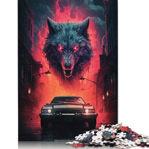 Puzzle für Erwachsene mit 1000 Teilen Supernatural Wolf-Puzzle für Erwachsene Holzpuzzle Spielzeug Wanddekoration 1000 Teile (75 x 50 cm) von wuzihanptpt