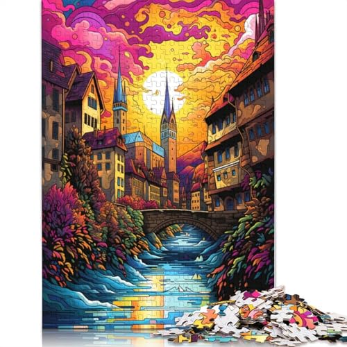 Puzzle für Erwachsene mit 1000 Teilen Züricher Altstadt Puzzle für Erwachsene Papierpuzzle Spielzeug Wanddekoration 1000 Teile (38 x 26 cm) von wuzihanptpt