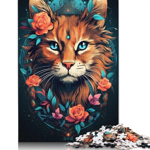 Puzzle für Erwachsene mit 1000 Teilen buntes Fantasie-Katzen-Puzzle für Erwachsene Holzpuzzle Spielzeug Wanddekoration 1000 Teile (75 x 50 cm) von wuzihanptpt