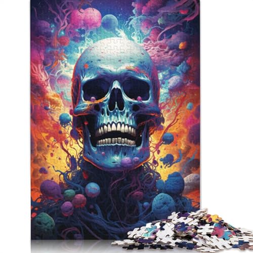 Puzzle für Erwachsene mit 1000 Teilen buntes Fantasie-Totenkopf-Puzzle für Erwachsene Holzpuzzle Spielzeug Wanddekoration 1000 Teile (75 x 50 cm) von wuzihanptpt