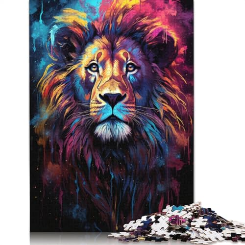 Puzzle für Erwachsene mit 1000 Teilen buntes Löwen-Puzzle für Erwachsene Papierpuzzle Spielzeug Wanddekoration 1000 Teile (38 x 26 cm) von wuzihanptpt