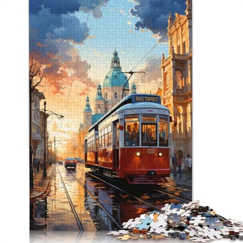 Puzzle für Erwachsene mit 1000 Teilen farbenfrohe Psychedelia in Lissabon Puzzle für Erwachsene Papierpuzzle tolles Geschenk für Erwachsene 1000 Teile (38 x 26 cm) von wuzihanptpt