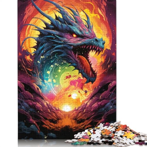 Puzzle für Erwachsene mit 1000 Teilen farbenfrohes „Psychedelia of Earth Dragon“-Puzzle für Erwachsene Papierpuzzle Spielzeug Wanddekoration 1000 Teile (38 x 26 cm) von wuzihanptpt