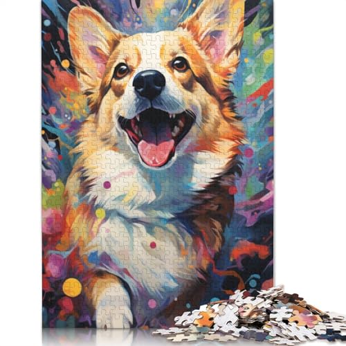 Puzzle für Erwachsene mit 1000 Teilen farbenfrohes Corgi-Hundepuzzle für Erwachsene Papierpuzzle Spielzeug Wanddekoration 1000 Teile (38 x 26 cm) von wuzihanptpt