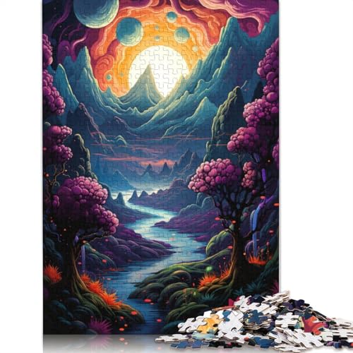 Puzzle für Erwachsene mit 1000 Teilen farbenfrohes Fantasielandschaftspuzzle für Erwachsene Papierpuzzle Spielzeug Wanddekoration 1000 Teile (38 x 26 cm) von wuzihanptpt