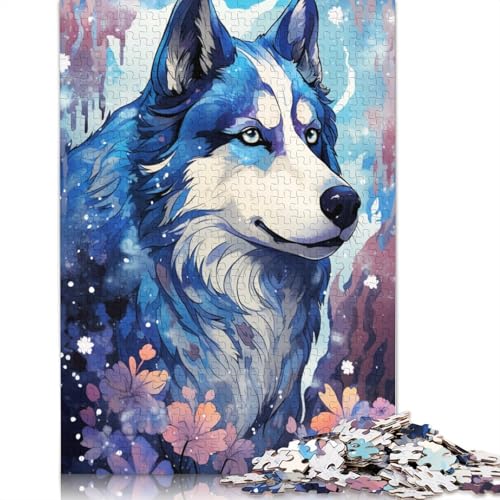 Puzzle für Erwachsene mit 1000 Teilen farbenfrohes Husky-Puzzle für Kinder Papierpuzzle Lernspiel Herausforderungsspielzeug 1000 Teile (38 x 26 cm) von wuzihanptpt