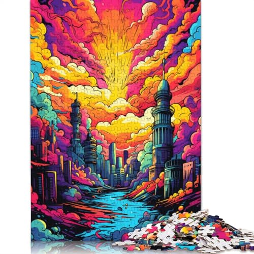 Puzzle für Erwachsene mit 1000 Teilen farbenfrohes Psychedelia-Puzzle in Göteborg Puzzle für Erwachsene Papierpuzzle Spielzeug Wanddekoration 1000 Teile (38 x 26 cm) von wuzihanptpt